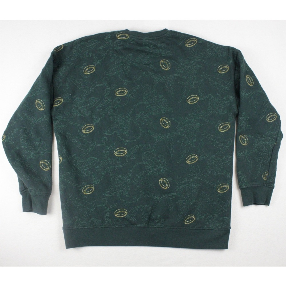 BoxLunch Lord of the Rings Sweatshirt Men's Medium Embroidered Green Crewneck - Picture 2 of 11